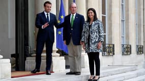 Emmanuel Macron, Michael Bloomberg et Anne Hidalgo
