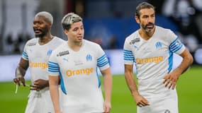 Djibril Cissé, Samir Nasri et Robert Pirès, à Marseille le 13 octobre 2021