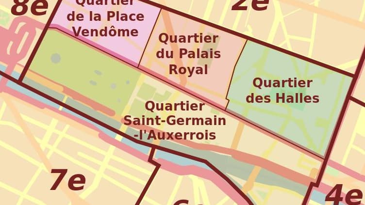 Les quatre quartiers du 1er arrondissement