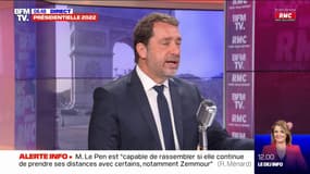 Pour Christophe Castaner, "Marine Le Pen est totalement alignée et dépendante" à la Russie