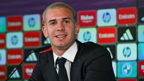 L'Argentin Franco Mastantuono lors de sa présentation officielle au Real Madrid, 14 août 2025