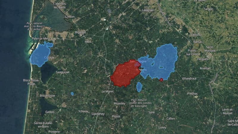 CARTE. Les zones qui ont brûlé en Gironde depuis le début de l'été