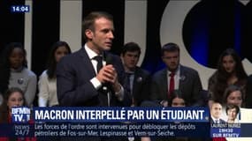 Macron interpellé par un étudiant sur les violences policières