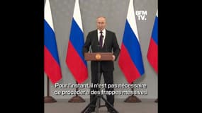 Vladimir Poutine: "Pour l'instant, il n'est pas nécessaire de procéder à des frappes massives" sur l'Ukraine