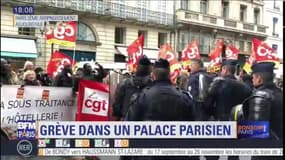 Manifestation des femmes de chambre d'un palace parisien 