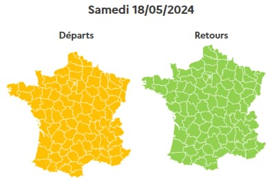 La journée de samedi est classée orange dans le sens des départs.