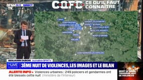 Émeutes: les images des violences et des dégâts de la troisième nuit de violences urbaines