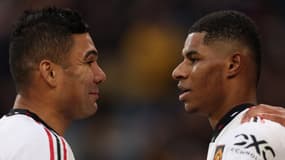 Casemiro et Marcus Rashford avec Manchester United, le 31 décembre 2022.