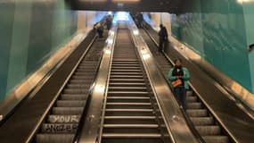 L'escalator de la station de métro Saint-Charles à Marseille.
