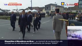 D-Day: la Marseillaise retentit pour l'arrivée d'Emmanuel Macron