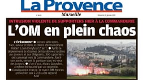 La Une de La Provence ce dimanche