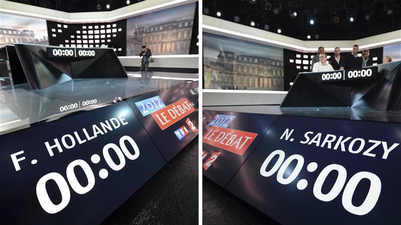 Nicolas Sarkozy et François Hollande se sont tous deux déclarés "concentrés" à leur arrivée dans le studio qui doit abriter leur débat de mercredi soir, quatre jours avant le second tour de l'élection présidentielle. /Photo prise le 1er mai 2012/REUTERS/F