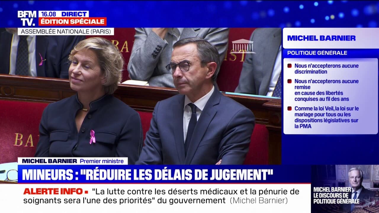 Discours de politique générale: “Nous devons construire réellement des places de prison”, juge Michel Barnier (1/1)