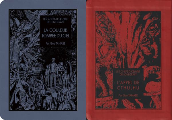 Deux couvertures des adaptations de Lovecraft par le mangaka Gou Tanabe