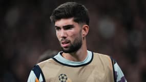 Théo Zidane avec le Real Madrid avant un match contre Naples (Ligue des champions), le 29 novembre 2023