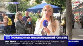 Législatives: Gabriel Attal hué par des militants LR à Paris 