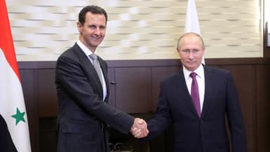 Bachar al-Assad et Vladimir Poutine, lors d'une rencontre à Sotchi le 20 novembre 2017