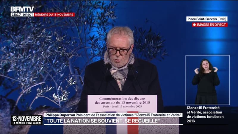 Jardin du souvenir: "Un lieu où toutes les victimes qui ont perdu la vie le 13-Novembre seront identifiées et où les survivants se retrouvent", affirme Philippe Duperron (président de l'association 13onze15)