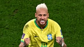Brésil-Croatie : la joie du buteur Neymar