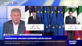 Emmanuel Macron en Italie, foyer épidémique européen - 27/02