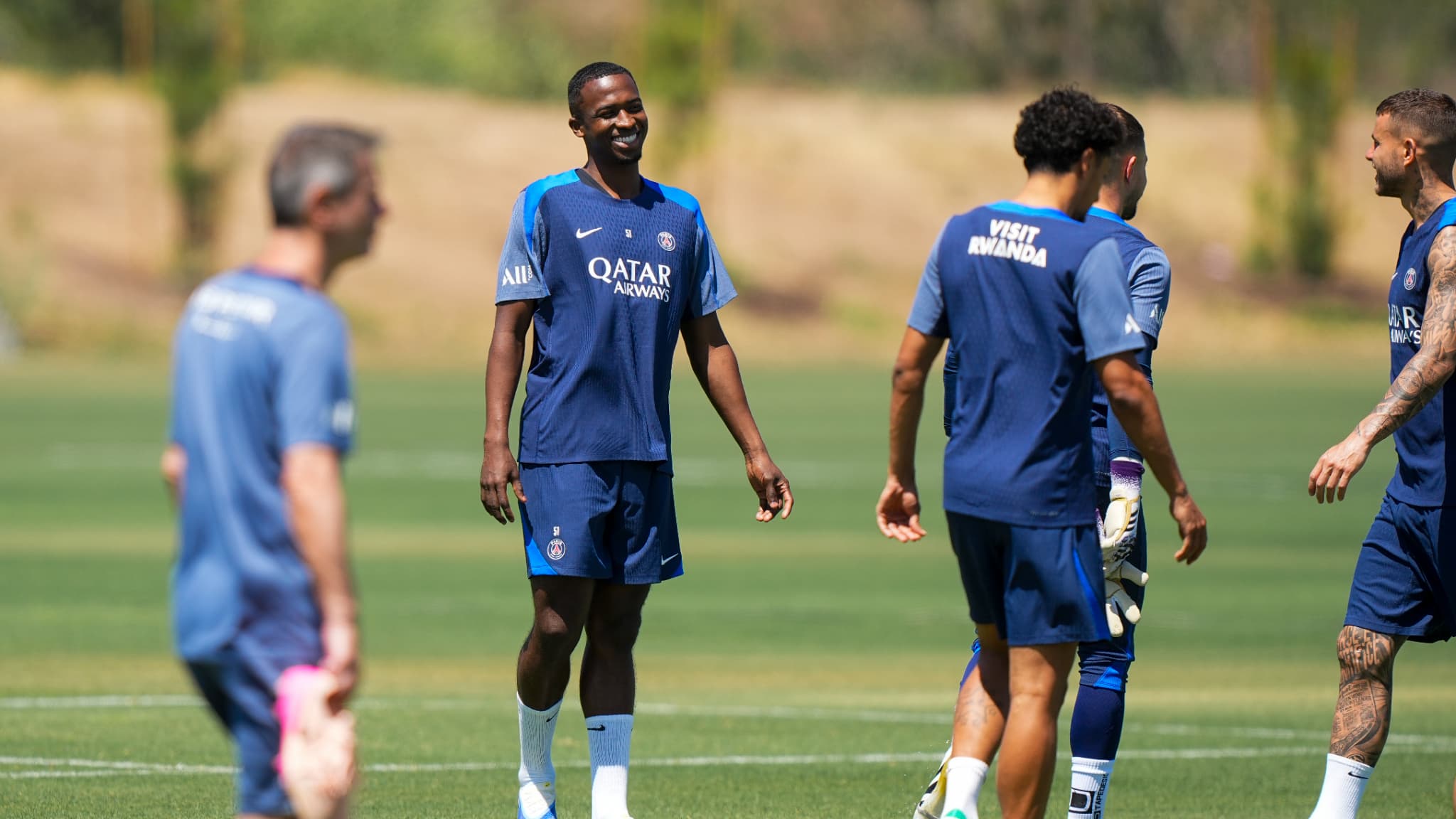 Willian Pacho lors d'un entraînement du PSG à Irvine (Californie) en marge de la Coupe du monde des clubs, le 16 juin 2025 Willian Pacho lors d'un entraînement du PSG à Irvine (Californie) en marge de la Coupe du monde des clubs, le 16 juin 2025