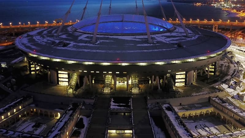 La Zenit Arena de Saint-Pétersbourg s'apprête à accueillir le match d'ouverture de la Coupe des Confédérations 2017, Russie/Nouvelle-Zélande.