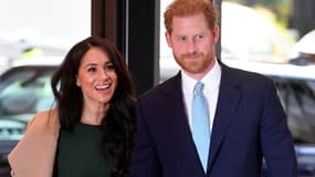 Le prince Harry et son épouse Meghan lors de leur arrivée à la cérémonie des WellChild awards à Londres le 15 octobre 2019.
