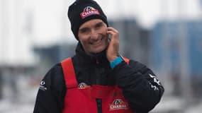 Jérémie Beyou, aux Sables-d'Olonne, le 6 février 2021