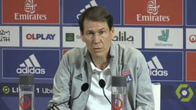 Rudi Garcia en conférence de presse, à Lyon le 5 mars 2021