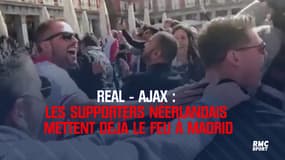 Les supporters de l'Ajax mettent déjà le feu à Madrid