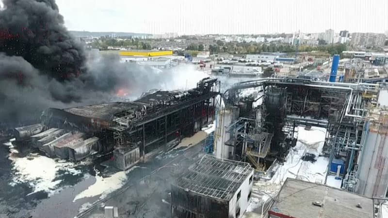 L'usine Lubrizol incendiée.