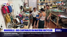 Marseille: des cartables en matière recyclée