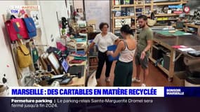 Marseille: des cartables en matière recyclée