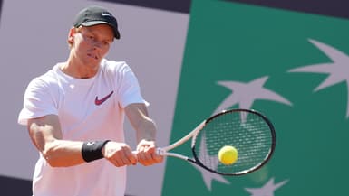 Jannik Sinner à l'entraînement à Rome, le 8 mai 2025.