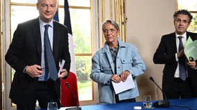 Elisabeth Borne, Bruno Le Maire et Christophe Béchu à Matignon le 27 octobre 2022