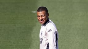 Kylian Mbappé lors d'un entraînement du Real Madrid