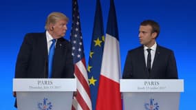 "L'alliance historique entre nos deux pays justifie la présence du président Trump", estime Macron