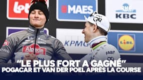 Tour des Flandres : "Le plus fort a gagné aujourd'hui" Pogacar et Van Der Poel en après-course
