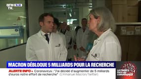 Coronavirus: Emmanuel Macron en visite à l'Institut Pasteur