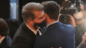 Joan Laporta et Lionel Messi.
