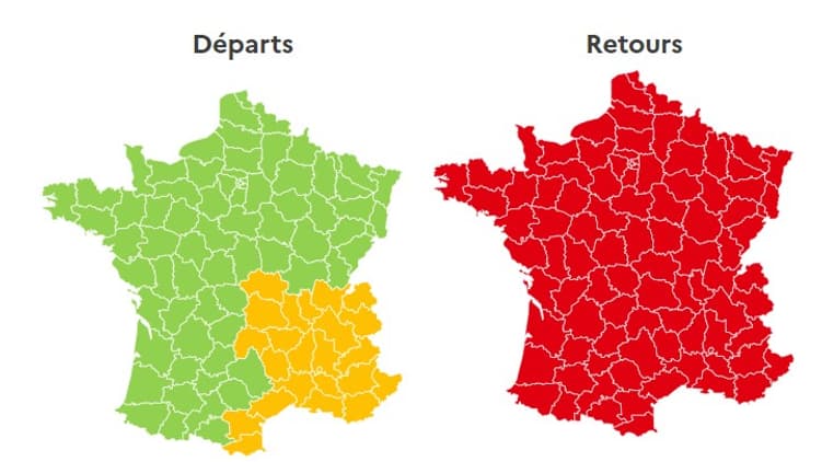 Ce samedi 24 août est classé rouge dans le sens des retours. Ce samedi 24 août est classé rouge dans le sens des retours.