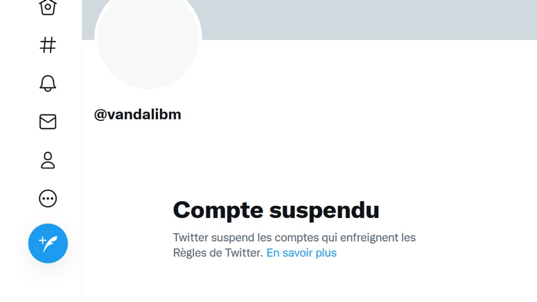 Capture Twitter du compte @vandalibm