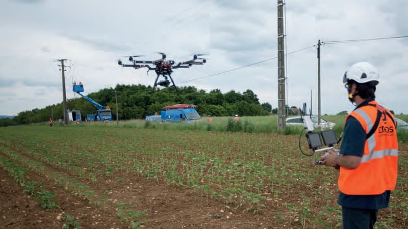 Les drones demeurent une technique complémentaire à celle des hélicoptères pour inspecter les lignes aériennes du réseau électrique.