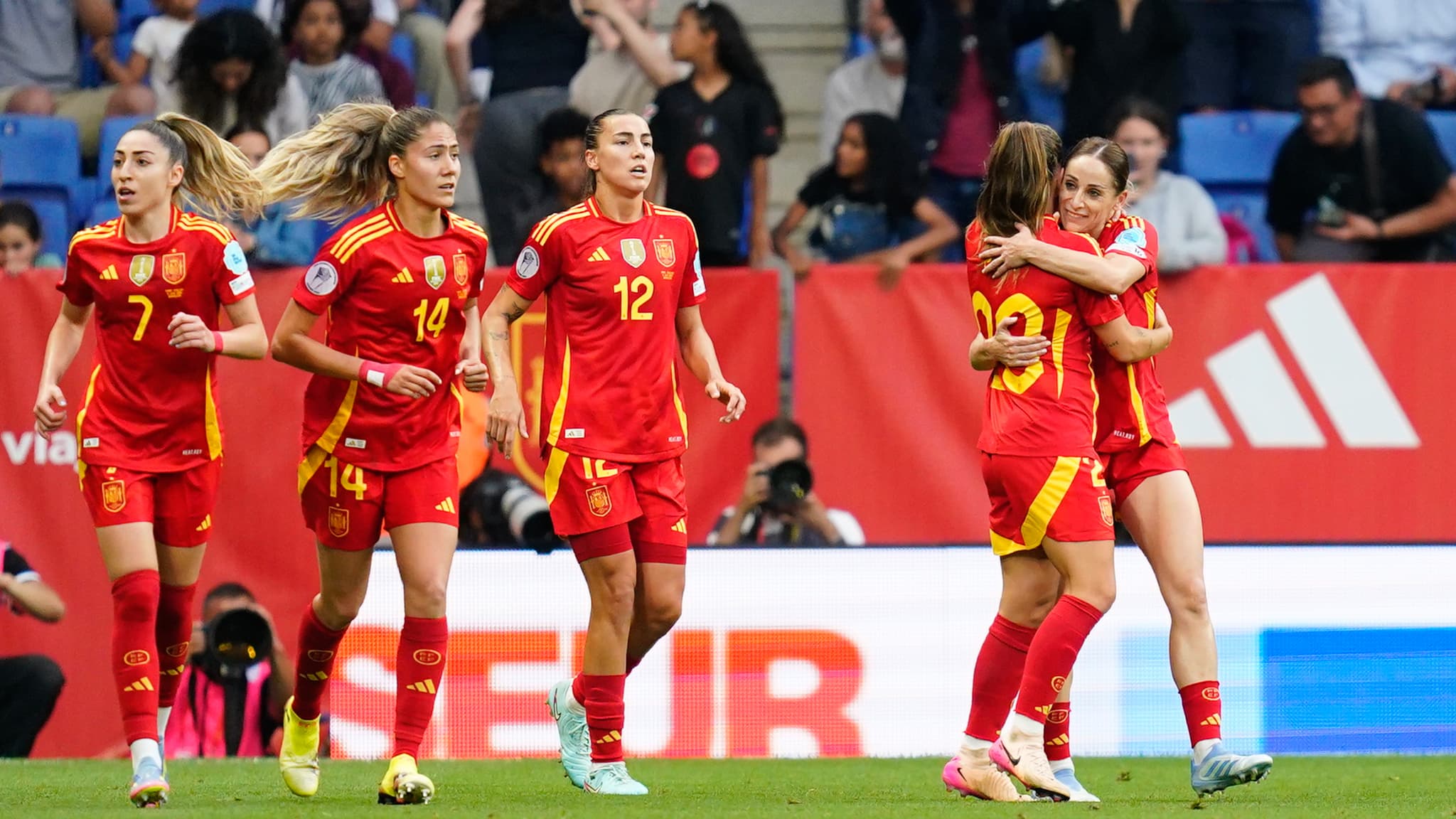 Les féminines de l'Espagne lors d'un match de Ligue des nations.