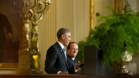 François Hollande et Barack Obama à Washington, mardi 11 février, lors d'une conférence de presse commune à Washington.
