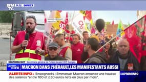 Emmanuel Macron dans l'Hérault: "Pour nous, la journée de manifestation est réussie", affirme Mathieu Guy (CGT Ganges)