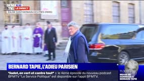 Jean-Louis Borloo, ami de Bernard Tapie depuis 45 ans vient d'arriver à l'église Saint-Germain-des-Prés pour lui rendre hommage