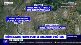 Rhône: un braqueur d'hôtels en série condamné à trois ans de prison ferme