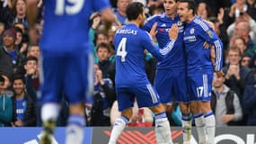Les joueurs de Chelsea fêtent un de leurs buts contre Sunderland
