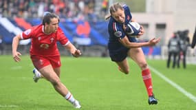 Emilie Boulard part à l'essai pour le XV de France face aux Galloises, Tournoi des 6 nations, 12 avril 2025